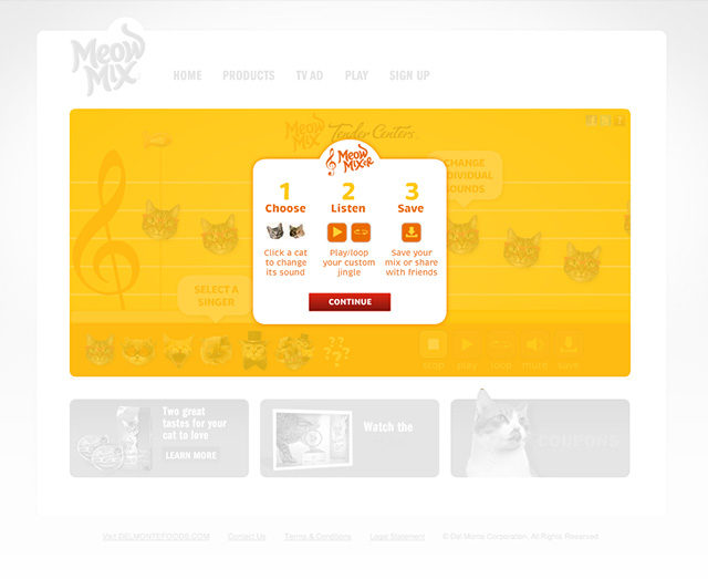 Meow Mixer screen