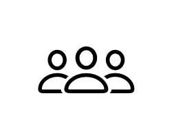 Symbol - three people in delta formation