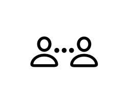 Symbol - two people with a dotted line between them